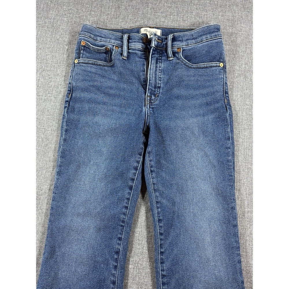Madewell Cali Demi Boot Jeans High Rise Cropped Flare Stretch Blue Womens 29